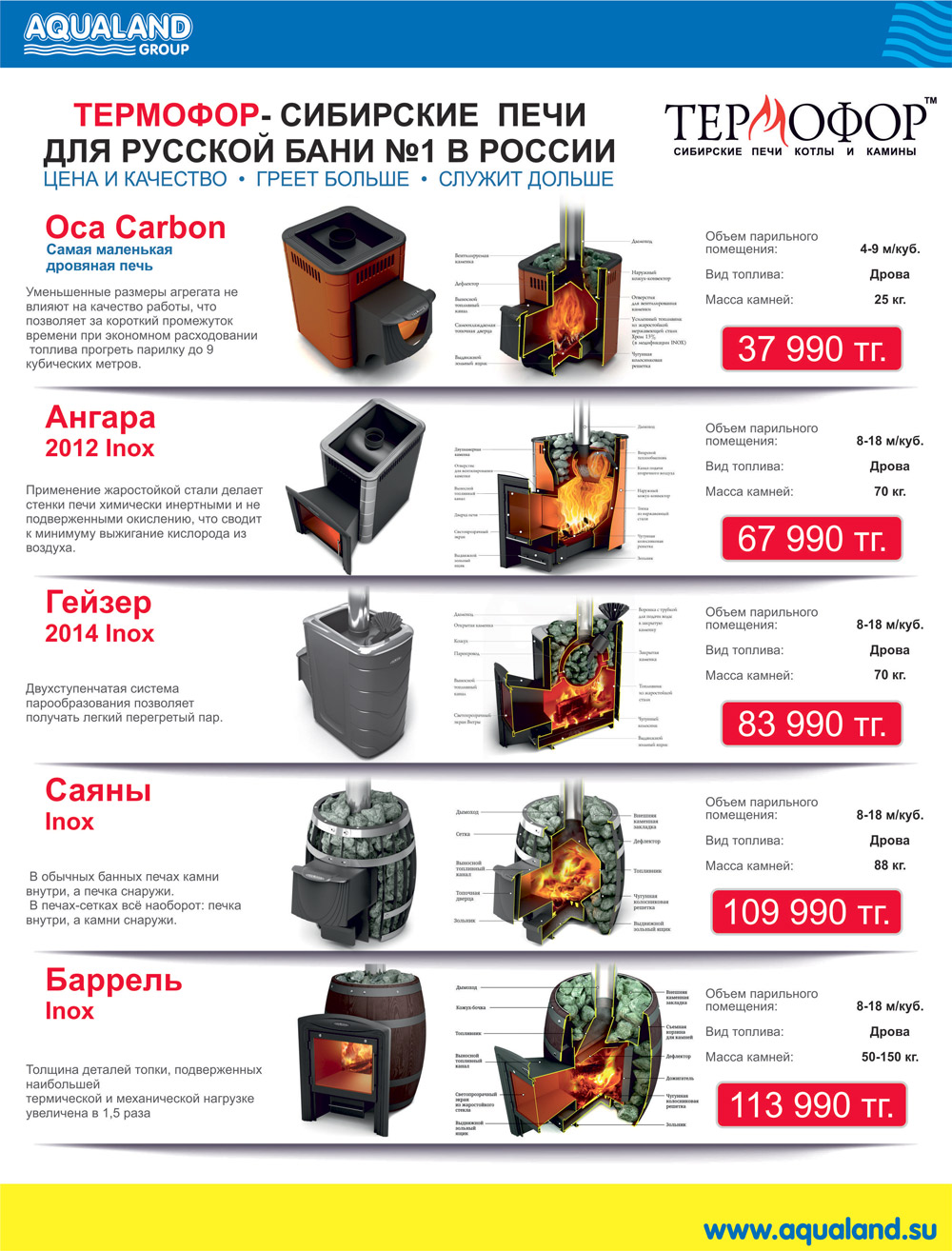 Термофор - сибирские печи для русской бани теперь в Казахстане и Кыргызстане!